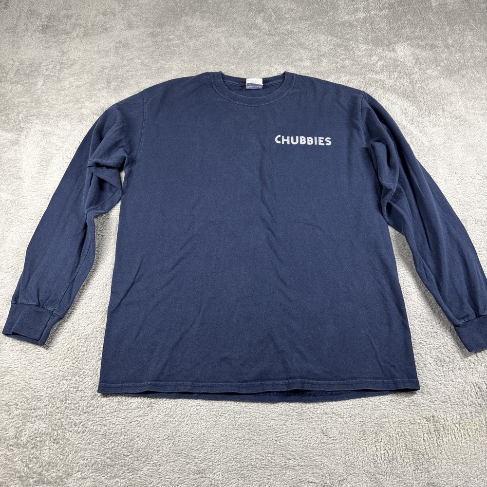 Chubbies Men's Navy Long Sleeve Shirt Size Medium